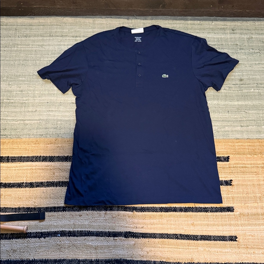 Lacoste Dark Blue Henley Tee